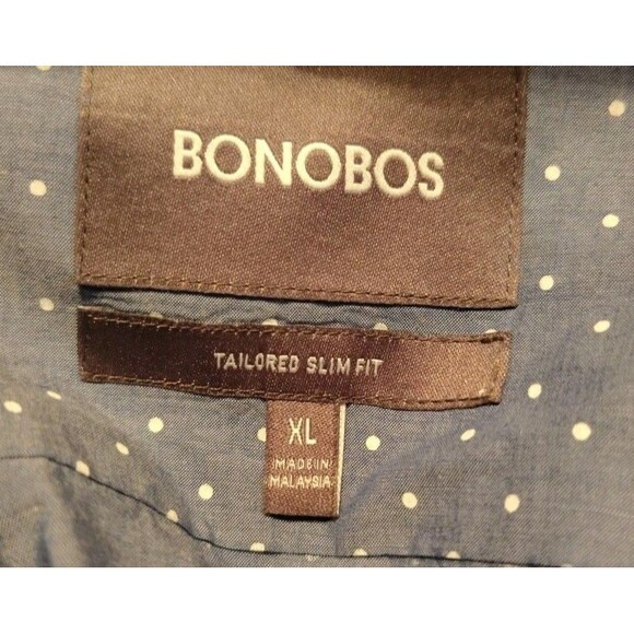 Bonobos Tailored Slim Fit Size XL Chambray Blue White Dots Button Down Shirt - Picture 2 of 11